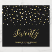 ブラック&金ゴールドレタリング770thバースデーパーティー ビールラベル (シングルラベル)