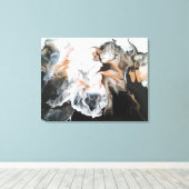 ブラック/金ゴールドレースのよう、Fluid Art抽象芸術キャンバス印刷 キャンバスプリント (インサイチュ (ウッドフロア))