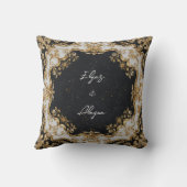 ブラック&金ゴールドロコフレーム結婚ズステッカー クッション (裏面)