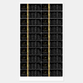 ブラック&金ゴールドロゴエッセンシャル油ボトル防水 ラベル (シート)