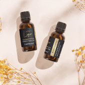 ブラック&金ゴールドロゴエッセンシャル油ボトル防水 ラベル