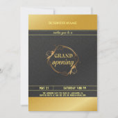 ブラック&金ゴールドロゴグランドオープニング招待状 招待状 (正面)