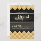 ブラック&金ゴールドロゴグランドオープニング招待状 招待状 (正面)