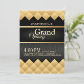 ブラック&金ゴールドロゴグランドオープニング招待状 招待状 (スタンド正面)