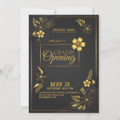 ブラック&金ゴールドロゴグランドオープニング招待状 招待状 (正面)