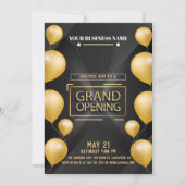 ブラック&金ゴールドロゴグランドオープニング招待状 招待状 (正面)