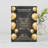 ブラック&金ゴールドロゴグランドオープニング招待状 招待状 (スタンド正面)