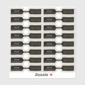 ブラック&金ゴールドロゴジュウェリー価格ラベルバーベルラベル シール (シート)