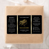 ブラック&金ゴールドロゴヘア油ドロッパーボトル ラベル (インサイチュ)