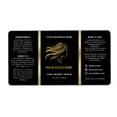 ブラック&金ゴールドロゴヘア油ドロッパーボトル ラベル (正面)