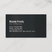 ブラック&金ゴールドロングヘアメイクアップアーティスト美容師 名刺 (裏面)