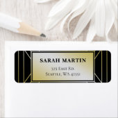 ブラック&金ゴールドローアリング20sアートデコ ラベル (インサイチュ)