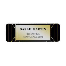 ブラック&金ゴールドローアリング20sアートデコ ラベル