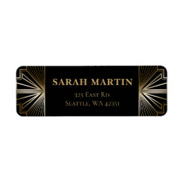 ブラック&金ゴールドローアリング20sアートデコ ラベル