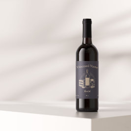 ブラック&金ゴールドワインボトルラベルシール ワインラベル