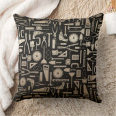 ブラック&金ゴールドワークショップツール クッション (ブランケット)