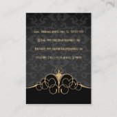 ブラック&金ゴールドヴィンテージダマスク 名刺 (裏面)