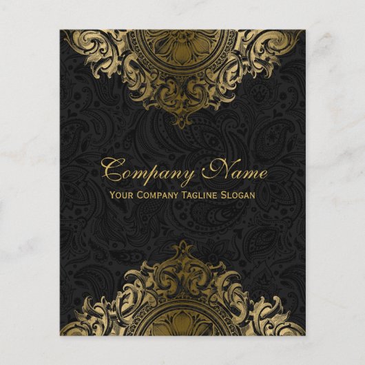 ブラック&金ゴールドヴィンテージフローラオーナメント チラシ (正面)