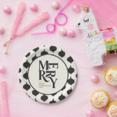 ブラック&金ゴールドヴィンテージメリークリツマスパーティー ペーパープレート (パーティー)