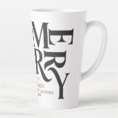 ブラック&金ゴールドヴィンテージメリーチャリッツマスギフト カフェラテマグ (右)