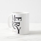 ブラック&金ゴールドヴィンテージメリーチャリッツマスギフト コーヒーマグカップ (正面左)