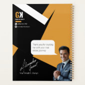 ブラック&金ゴールド不動産仲介業者デザイン、実在エステートエージェント プランナー手帳 (裏面)