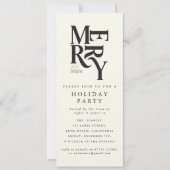ブラック&金ゴールド企業のクリスマスホリデーパーティー 招待状 (正面)