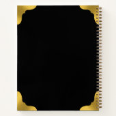 ブラック&金ゴールド伝統的ファミリーレシピクックブック ノートブック (裏面)