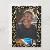 ブラック&金ゴールド写真50th誕生日パーティー 招待状 (裏面)