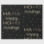 ブラック&金ゴールド包装紙 ラッピングペーパー (フラット)