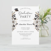 ブラック&金ゴールド卒業お祝い招待状 招待状 (スタンド正面)