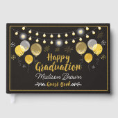 ブラック&金ゴールド卒業パーティーゲストブック ゲストブック (正面)