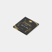 ブラック&金ゴールド卒業パーティー招待状 ポストイット (アングル)