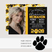 ブラック&金ゴールド卒業写真招待状 招待状