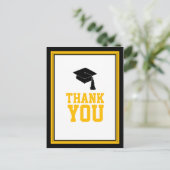 ブラック&金ゴールド卒業式パーティーありがとう ポストカード (スタンド正面)