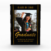 ブラック&金ゴールド卒業式2023年記念 フォトブロック (正面)