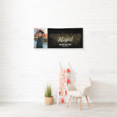 ブラック&金ゴールド卒業祝い写真 横断幕 (インサイチュ)