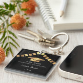 ブラック&金ゴールド卒業記念 キーホルダー (正面右)
