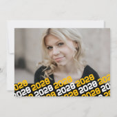 ブラック&金ゴールド卒業2写真のお知らせ 招待状 (裏面)