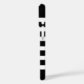 ブラック&金ゴールド名門私立校風のズストライプモノグラム Case-Mate iPhoneケース (裏面 / 左)