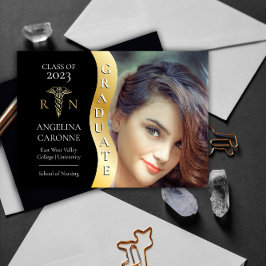 ブラック |金ゴールド大学院生Wave Caduceus RN看護グラード 案内状