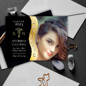 ブラック |金ゴールド大学院生Wave Caduceus RN看護グラード 案内状