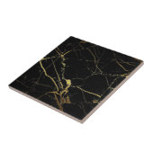 ブラック&金ゴールド大理石プリントバックスプラッシュセラミックタイル タイル (側面)