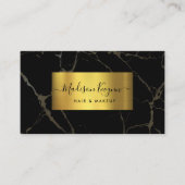 ブラック&金ゴールド大理石 名刺 (正面)