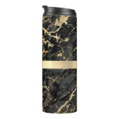 ブラック&金ゴールド大理石、金ゴールドバー、DIY名前&モノグラム タンブラー (回転右)