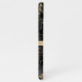 ブラック&金ゴールド大理石、金ゴールドバー、DIY名前&モノグラム iPhoneケース (右側)