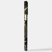 ブラック&金ゴールド大理石， DIYホワイトネーム&モノグラム iPhoneケース (右側面)