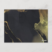 ブラック&金ゴールド大理石RSVPポストカード ポストカード (裏面)