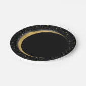 ブラック&金ゴールド天月星月魔法 ペーパープレート (アングル)