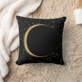 ブラック&金ゴールド天月魔法月星 クッション (ブランケット)